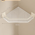 Bathroom shelf, toilet corner organizer, no-drill washroom storage, acrylic off-white tripod shelf
