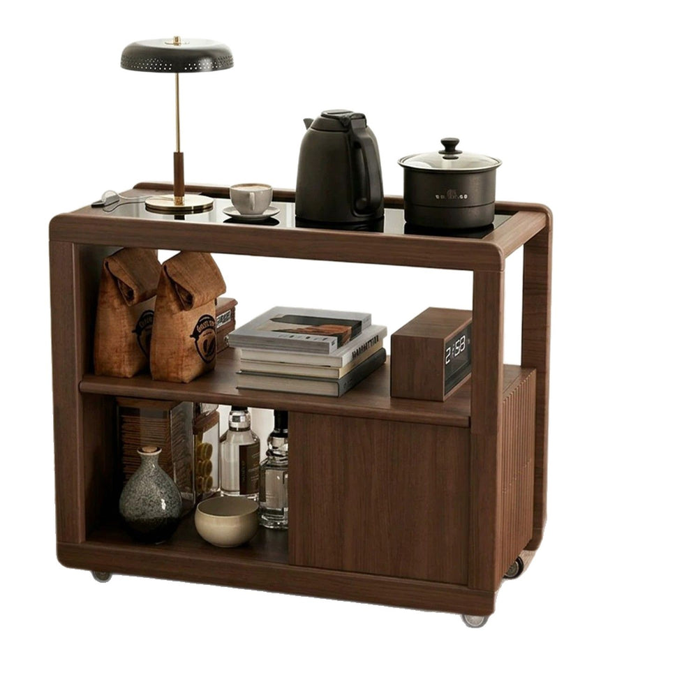 New arrival solid wood sofa side cabinet side cabinet tea cabinet living room for home coffee table side table trolley movable side table
