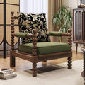 Solid wood fabric chair medieval style living room chair sofa bedroom american pearl chair single retro pearl chair french style