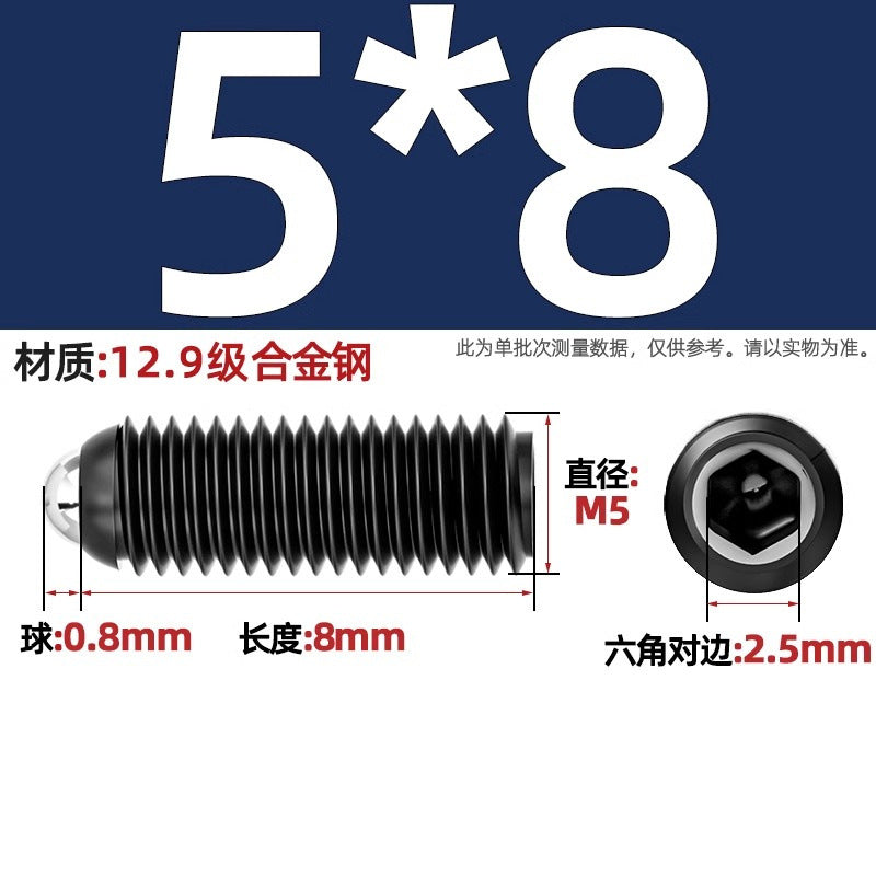 304 stainless steel/12.9 grade wave ball screw steel ball fastening spring ball head spring plunger ball glass positioning ball