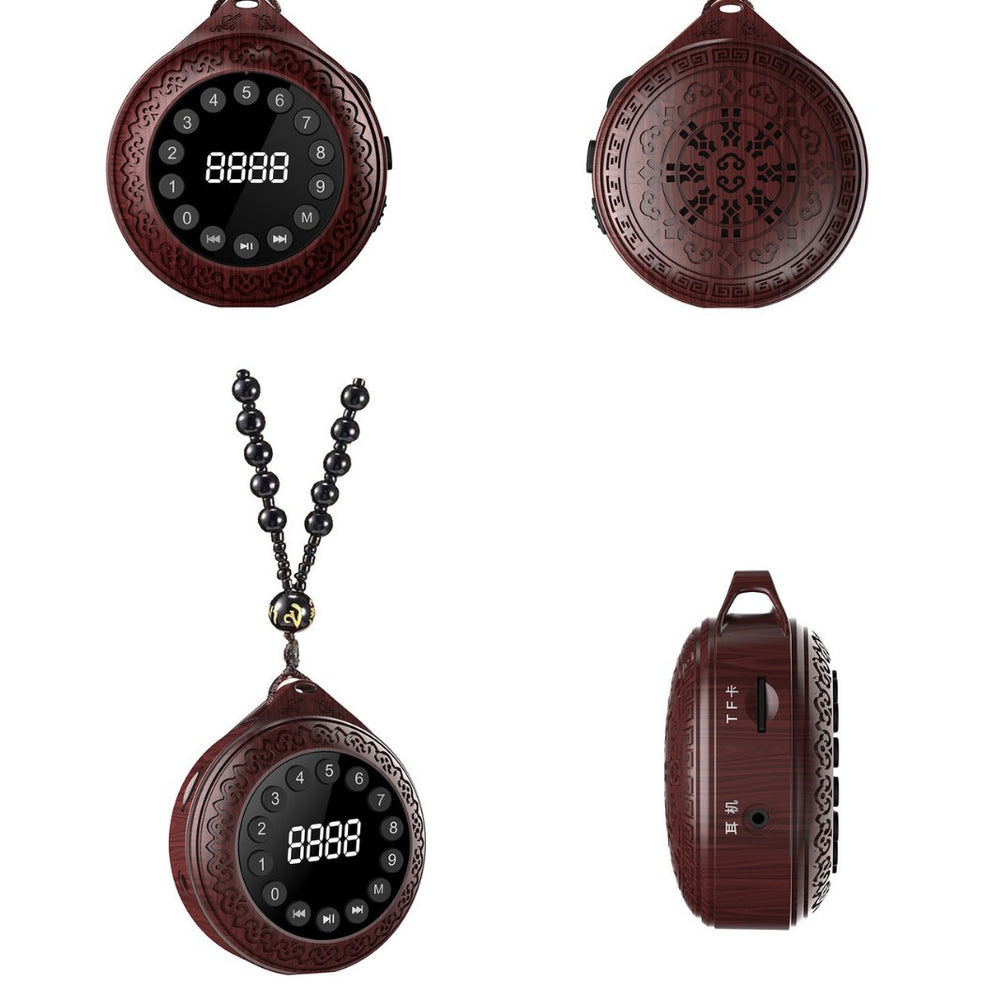 Tuoxiang t-6697 sandalwood color meditation timer shutdown wireless bluetooth card music player mini portable player
