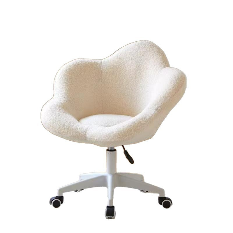Cosmetic chair girls bedroom petal chair dressing table rotating chair for home cream style manicure chair lambswool chair