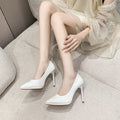 High heels women's color 8/11cm stiletto k-style bright slimming lookelegant bridesmaid dress wedding photo shoes leather shoes flats