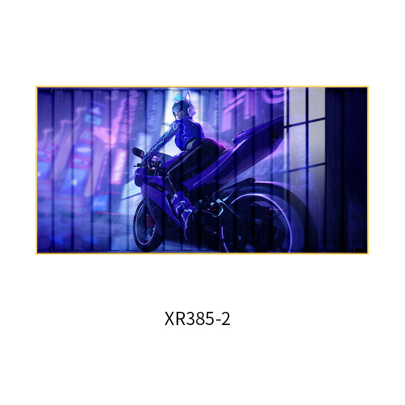 LED lighting luminous lighting painting cyberpunk Internet cafe hanging painting e-sports hotel room decoration background wall mural