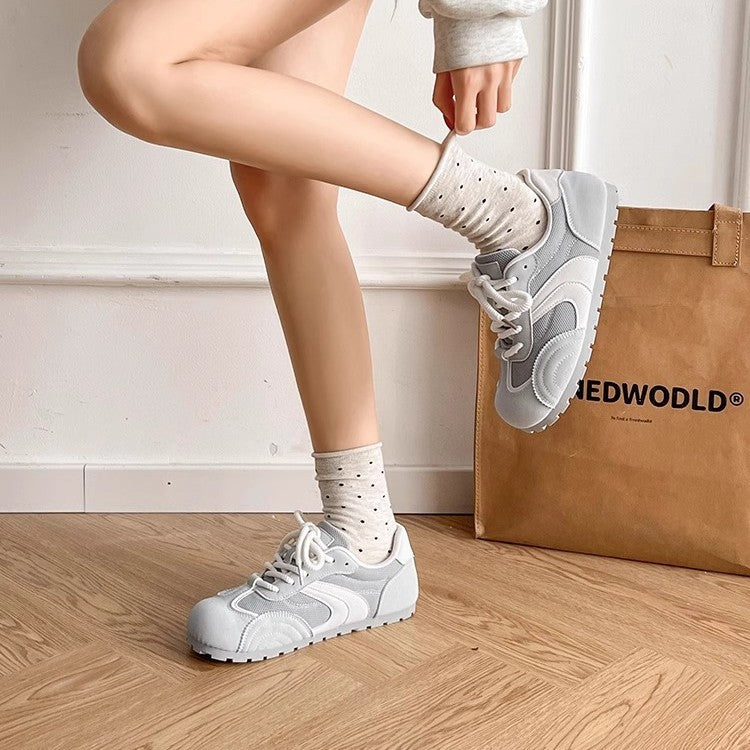 Niche styleretro round toe german training shoes for women 2026new arrivalspringcasualeasiest for match breathable thin bottom sports flats sneakers