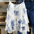 new arrival: plus size floral cami top - flowy chiffon, european & american style, versatile women's vacation wear