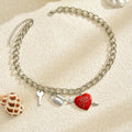 Sweater accessories necklace wholesale european and american cross-border jewelry punk heart sweet cool style high-end pendant clavicle chain for women
