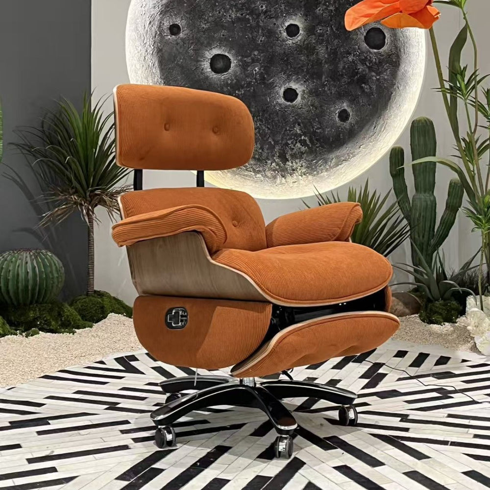Smart electric recliner eames electric boss chair multifunctional designer rotatable single leather sofa chair