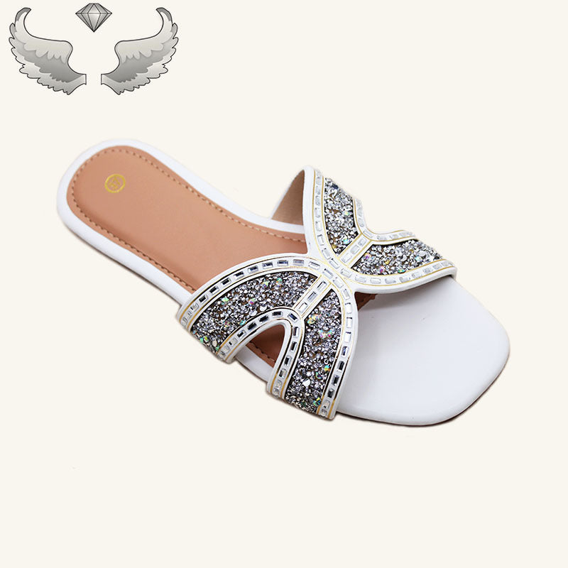 Women's Foreign Style Slippers Fashion Rhinestone Factory High-quality Ladies slippers