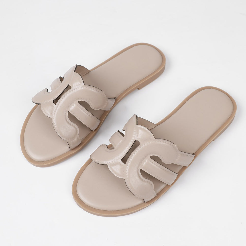 Summer slippers women's internet celebrity new korean style casual non-slipeasiest for match flats one-line slippers fashion sandals women's outwear