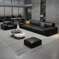 Modern casual tofu block sofa living room small apartment three or four seats straight italian normcore cat scratch leather sofa