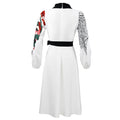 new summer collection: european and american style plus size women's printed white dress - perfect for cross-border e-commerce on  and the african market