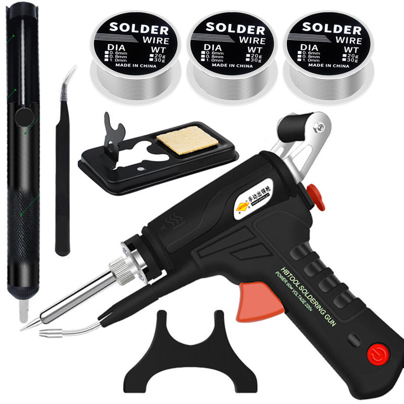 Cross-border convenient solder gun inner heating manual tin feeding handheld set automatic 60W electric soldering iron temperature regulation