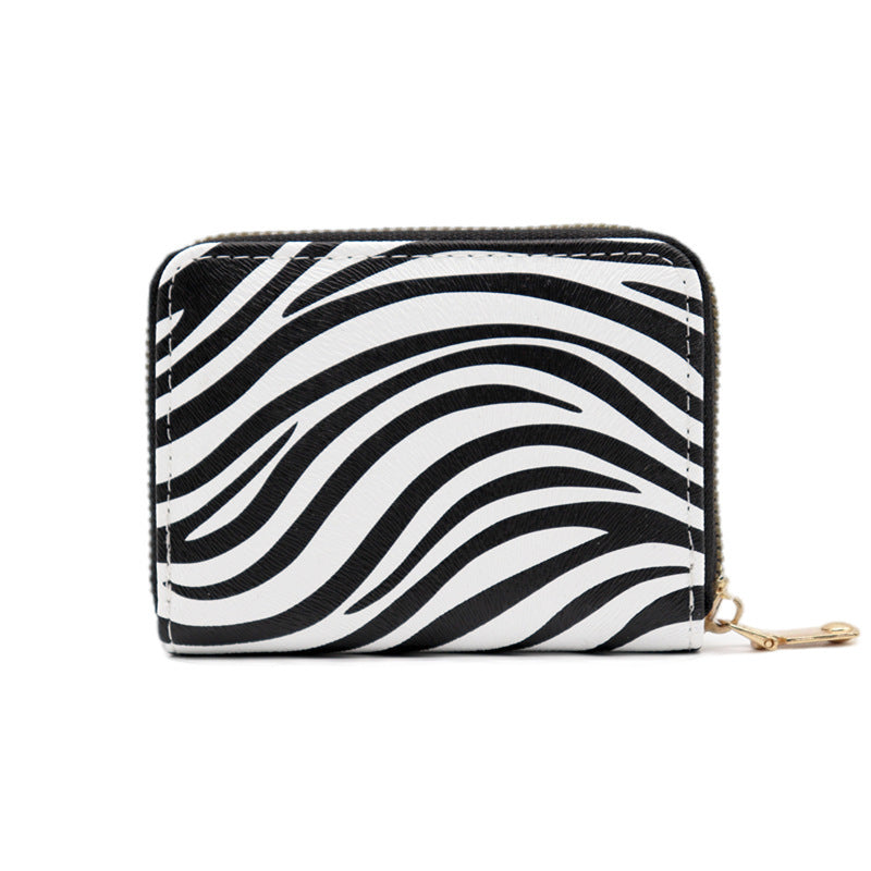 Personalized leopard print card bag, multi-functional change bag, organ-style small and exquisite large-capacity card holder, credit card holder.