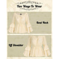 Amazon fashionretroruffleslong sleevesshirt women's  spring new arrival age-reducing sweettops