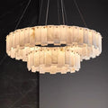 Modern minimalist spanish natural cloud marble translucent living room cross-border all-copper spanish cloud marble chandelier