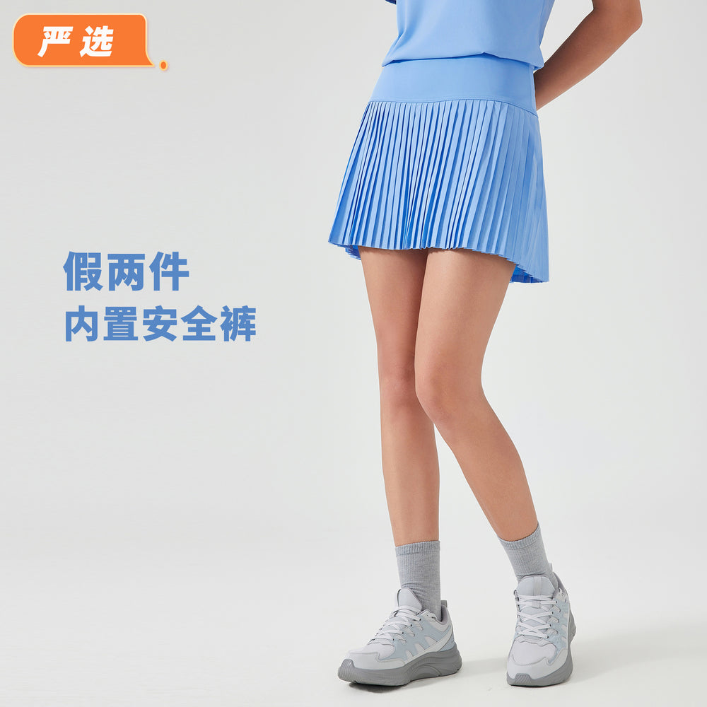 Carefully selected new water-cooled elastic fashionpleated skirt double-layer fashion tape three-point sports pants dk383
