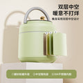 New 304 stainless steel insulated lunch box double-layered pot for office workers with rice bucket multi-layered compartment without odor gift