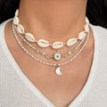 Pearl necklace wholesale: european & american cross-border jewelry sets for women - beach vacation style, seashell necklaces, light luxury niche accessories