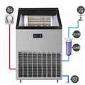 Huaer cold drink ice maker milk tea shop large capacity fully automatic blue light ice maker commercial 100kg square ice cube machine