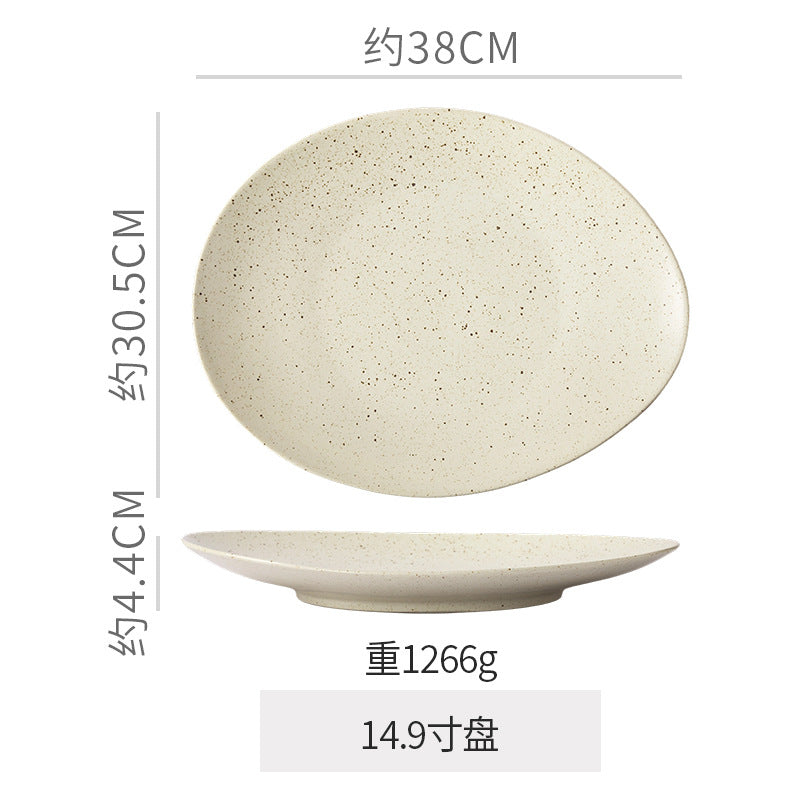 Vintage & unique shaped ceramic dinnerware - stylish plates for restaurants & home use - creative fruit, salad, rice & noodle bowls