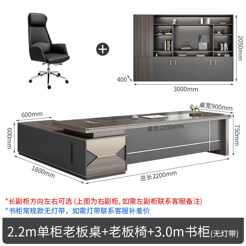 Boss desk simple modern president desk and chair combination double side cabinet head desk manager supervisor office furniture