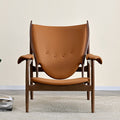 Scandinavian solid wood italian master chair casual leather single sofa chair wabi-sabi designer medieval casual chair
