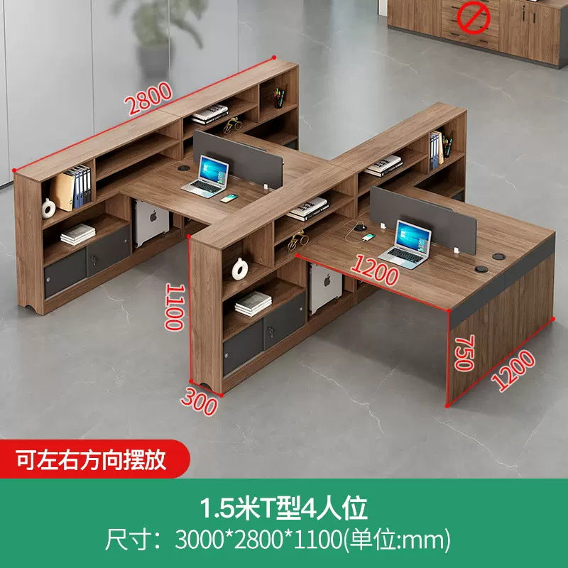 Staff office desk office simple modern financial room four-person desk workstation employee card desk chair