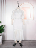 spring/summer new arrival:  cross-border chiffon patchwork dress - plus size african women's long dress