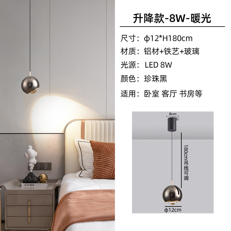 [Strict selection] Bedroom bedside chandelier light luxury modern simple liftable master bedroom chandelier bedside lamp small chandelier