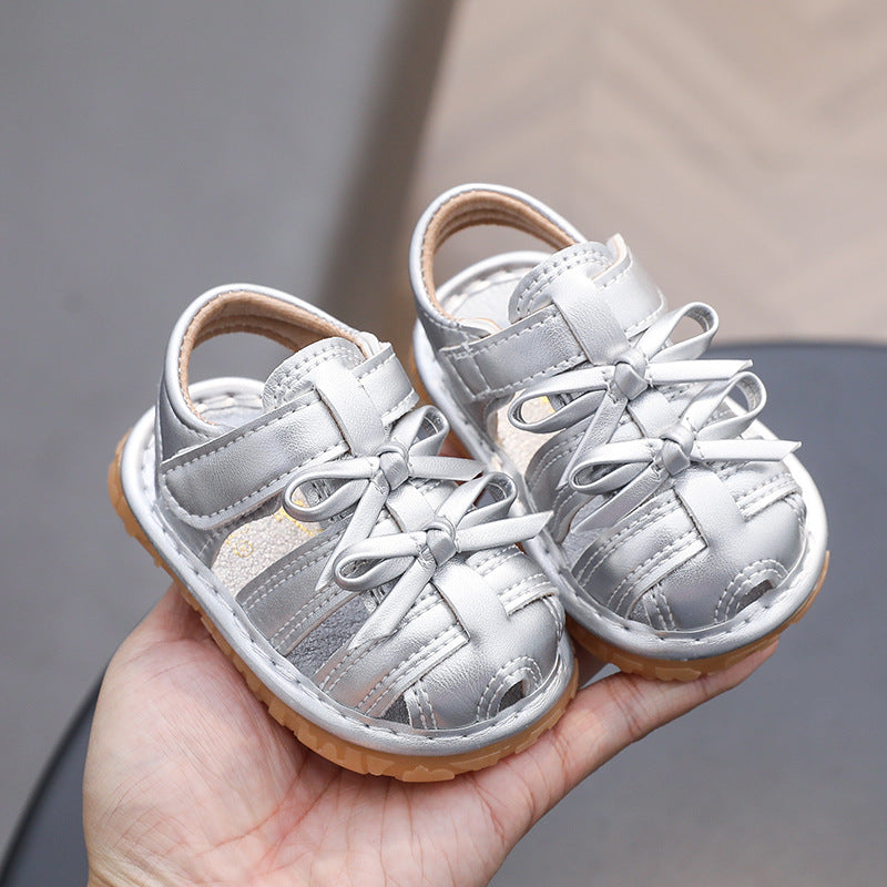 Girls' princess shoes & sandals -  summer new arrivals for export - little girl's bowknot squeaky shoes - princess style