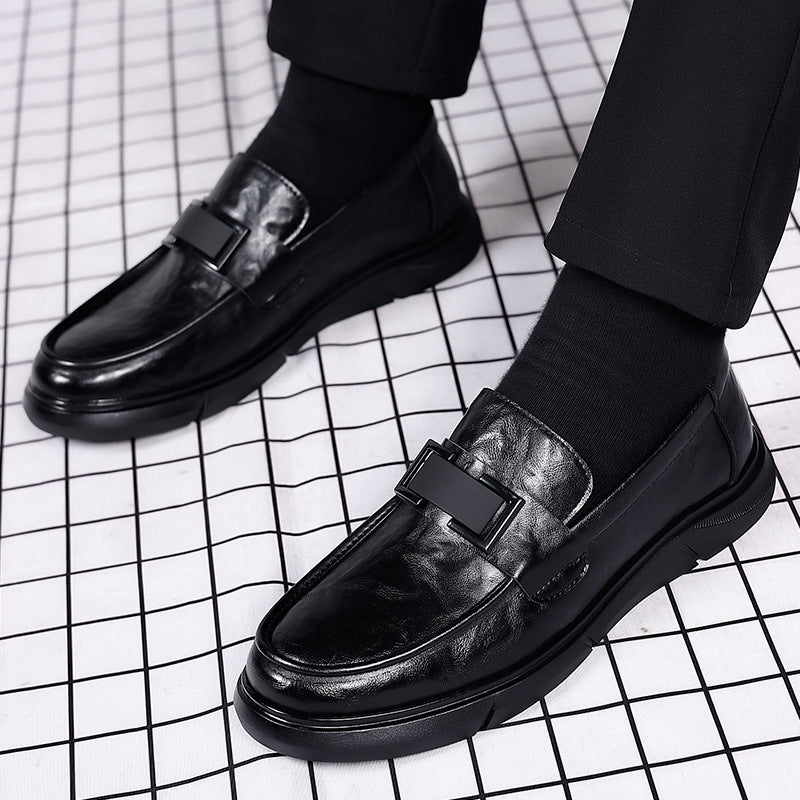 Casual leather shoes for men - live stream slip-on loafers - british style business versatile anti-slip soft sole soft upper slip-on leather shoes