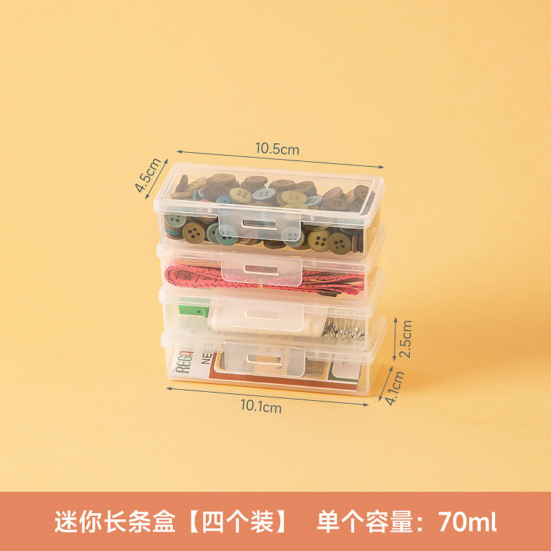 needle and thread plastic transparent storage box with lid drawer can be stacked needle box household mirror cabinet desktop storage box wholesale