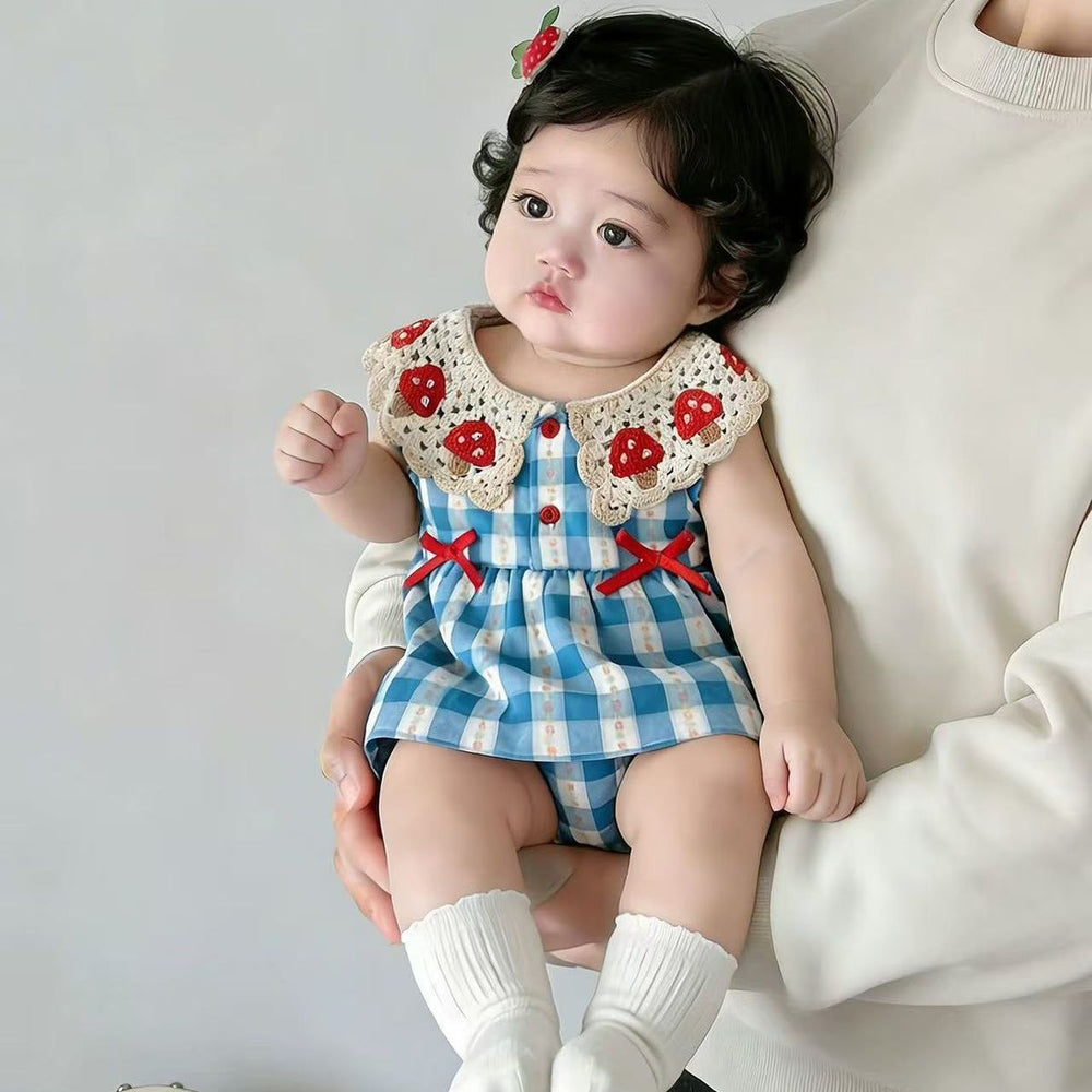 Cute baby girl romper dress - lightweight summer outfit for infants and toddlers (newborn to 1 year)