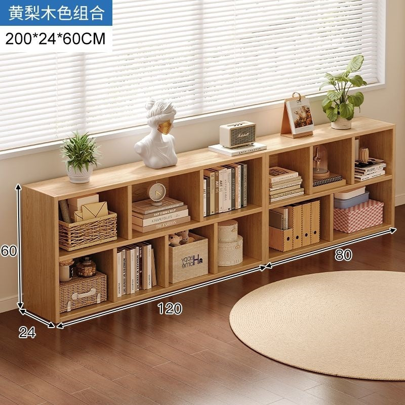 Bookshelf storage rack simple floor-standing wall-mounted storage cabinet rental house multi-layer living room for home bedroom small bookcase