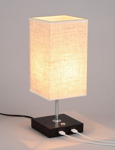 USB charging table lamp wooden base small table lamp  e-commerce  provides E26 zipper lamp holder touch dimming