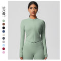 European and american nude feel compression zip-up jacket - quick-dry, breathable yoga top - suitable for casual wear, running, sports, and fitness
