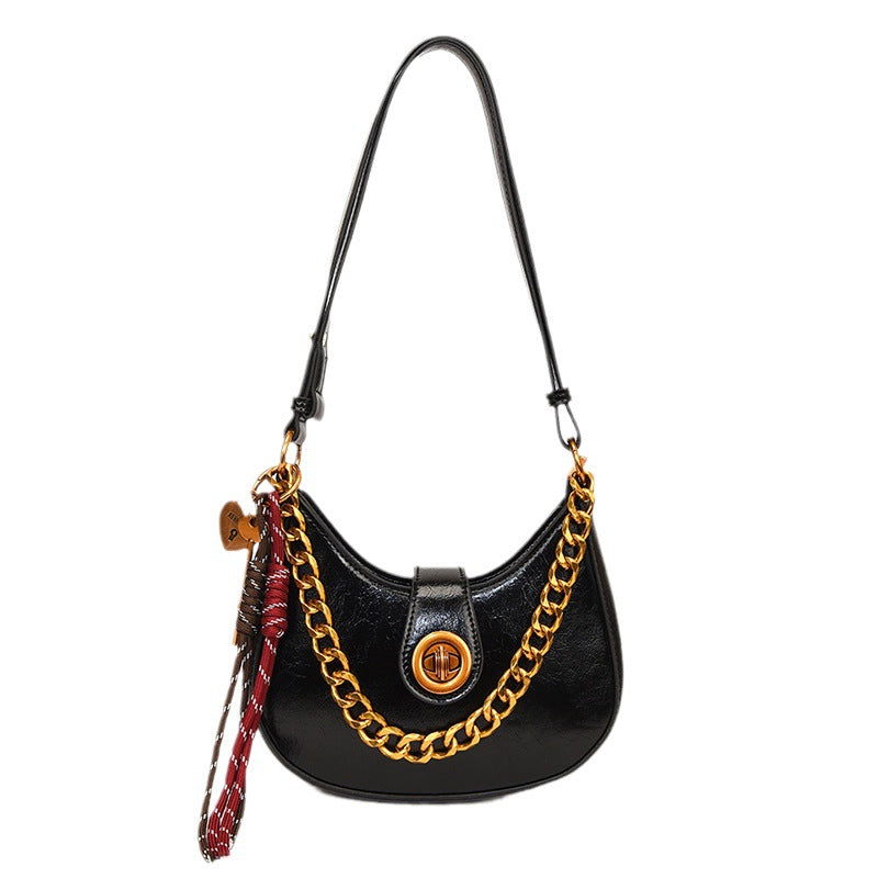 Cross-border bags Women's trendy fashion shoulder bags Women's casual saddles Daily travel trendy versatile underarm women's bags