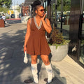 European and american style women's dress -  cross-border fashionable sexy ruched ruffle sleeveless tank dress