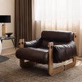 Vintage-inspired casual chair, single solid wood sofa chair, retro designer jersey chair, nordic style home bedroom chair