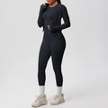 new cloud-soft brushed long-sleeve athletic zip-up jacket casual running butt-lifting fitness yoga three-piece set