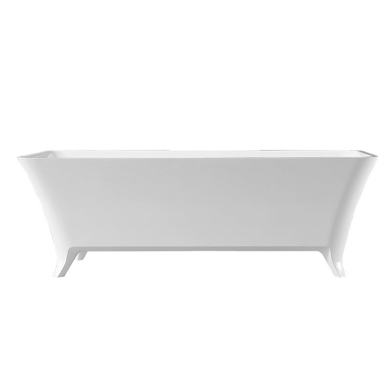 Travel free-standing bathtub household small apartment artificial stone PMMA integrated rectangular adult bathtub with feet