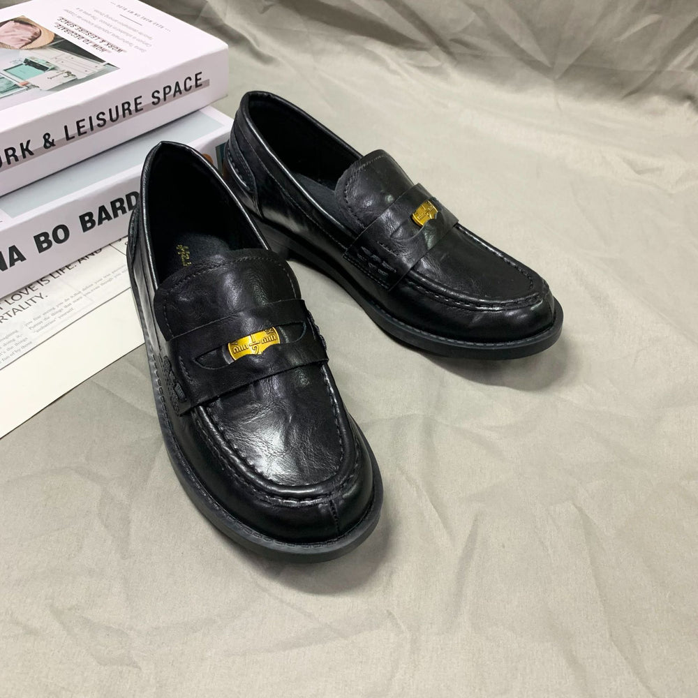 Ready to ship! trendy and versatile new genuine leather penny loafers with suede uppers and flat soles