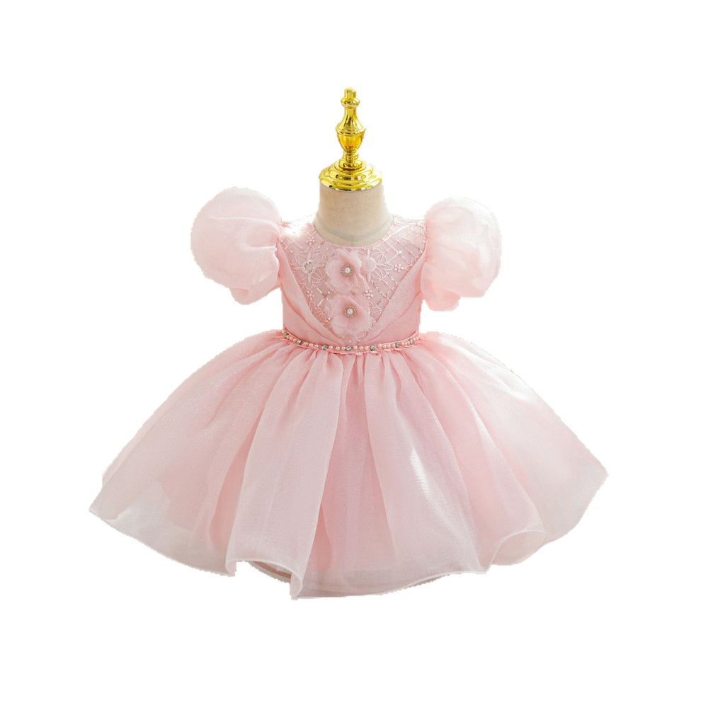 New arrival: girls' export-grade formal dress - bubble sleeve wedding gown, princess dress, birthday party dress, kids' dress
