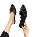 2025 new summer korean style fashion hollow-out sandals women's versatile outdoor wear soft sole square heel mesh half slippers