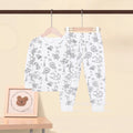 Class a cotton kids home wear suit boys and girls youth graffiti autumn clothes and long trousers close-fitting in stock wholesale