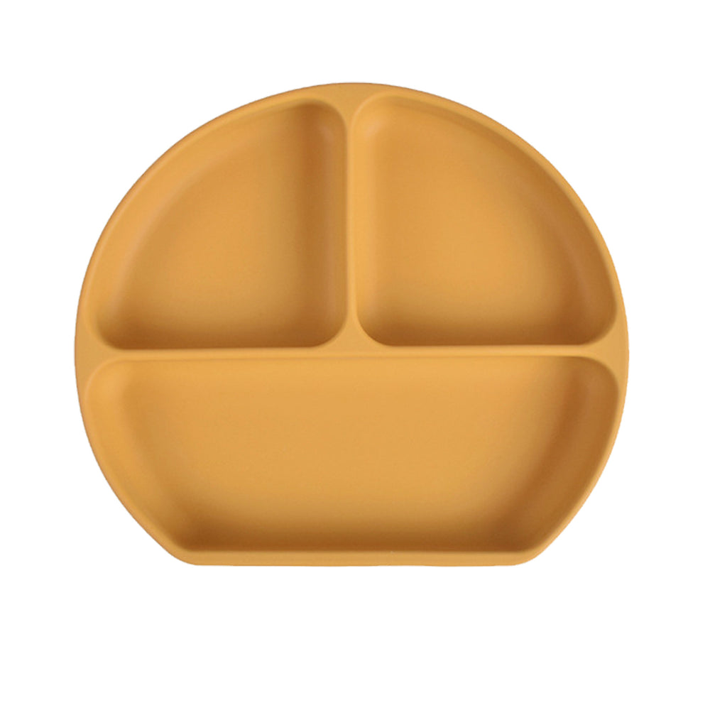Kids food grade silicone divided dinner plate kids tableware anti-fall food plate baby anti-spill dinner plate