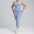 European and american plus size yoga outfit set - premium lycra brushed athletic set for women - running and fitness two-piece set