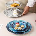 Ceramic marble pattern dinner plate - nordic theme restaurant western dinner plate - unique ceramic tableware - factory direct