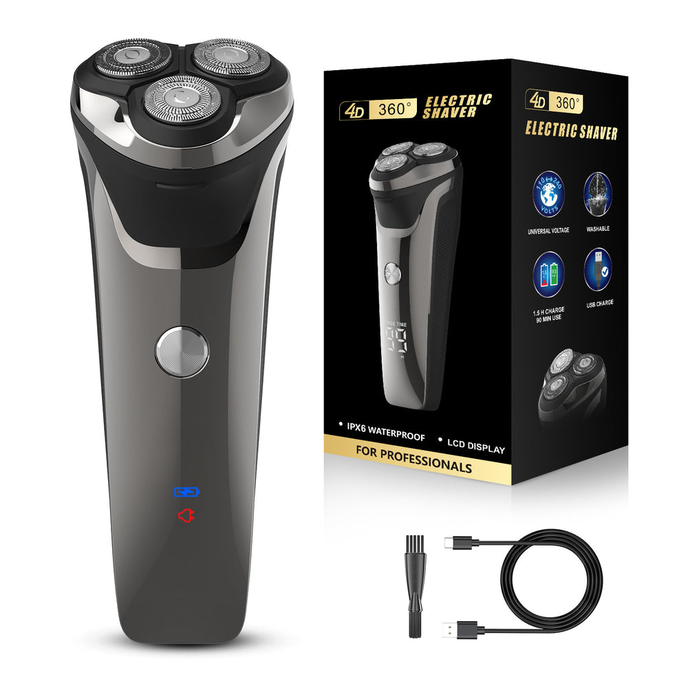 electric shaver for men, fully washable, floating head, rechargeable razor, body washable